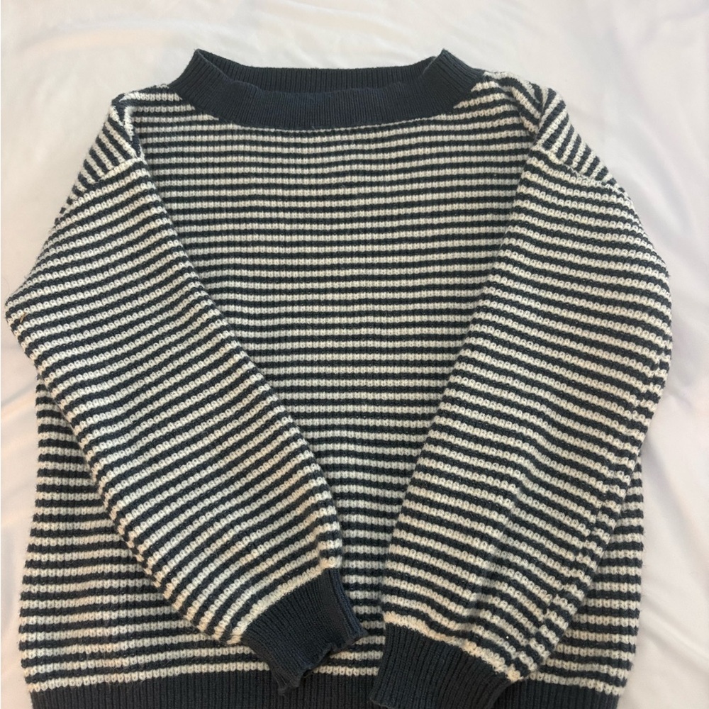 Striped Navy and White Sweater